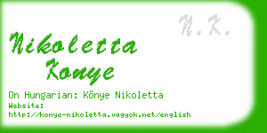 nikoletta konye business card
