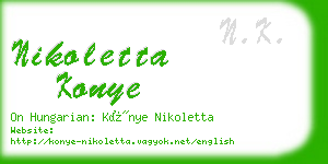 nikoletta konye business card